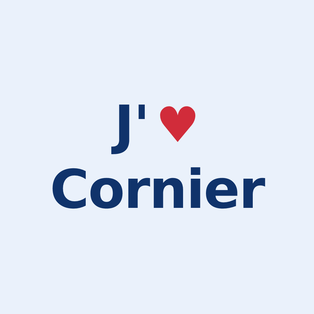 Sticker personnalisé Cornier — design J'aime Cornier