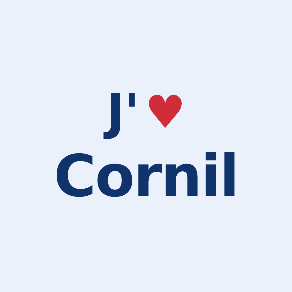 Sticker personnalisé Cornil — design J'aime Cornil