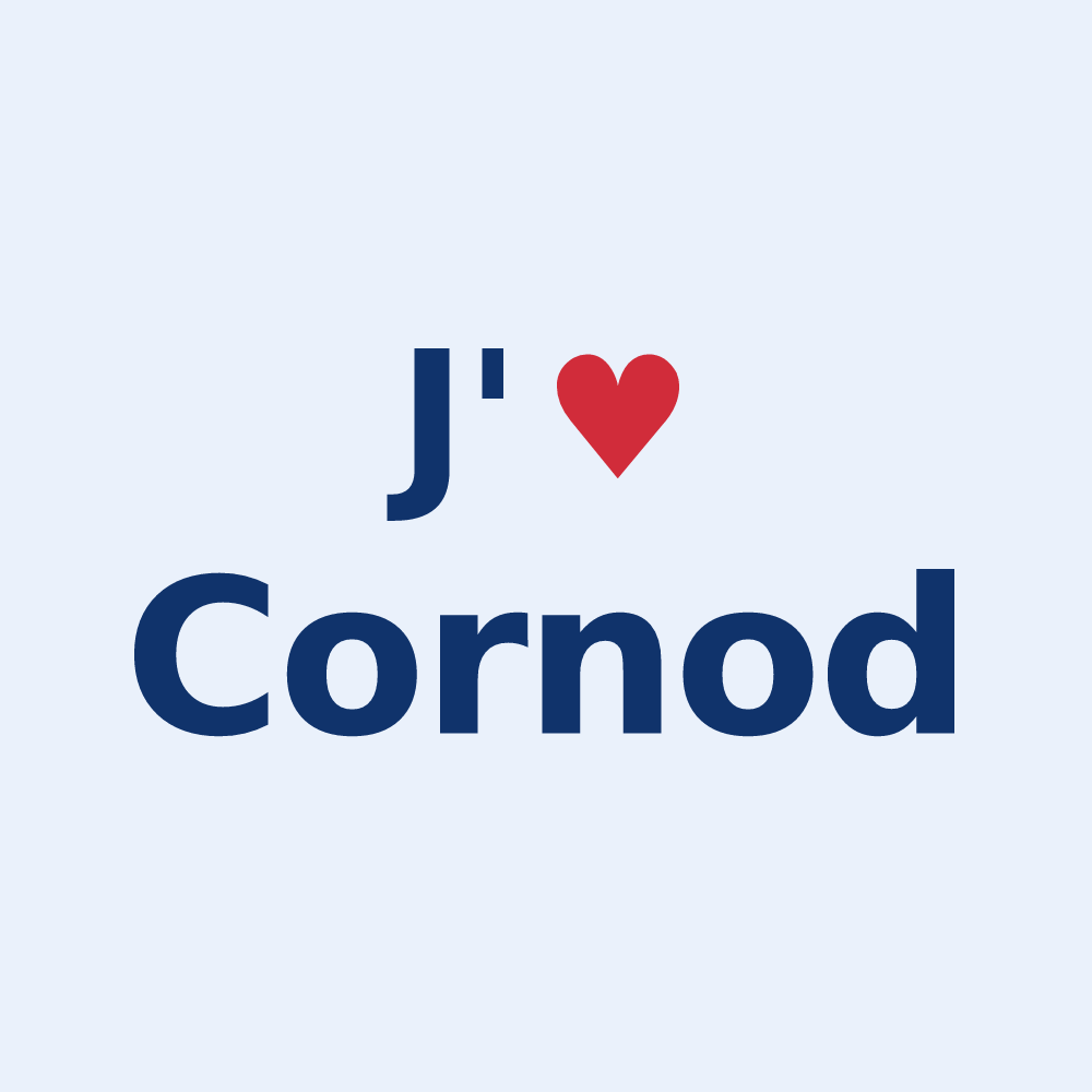 Sticker personnalisé Cornod — design J'aime Cornod