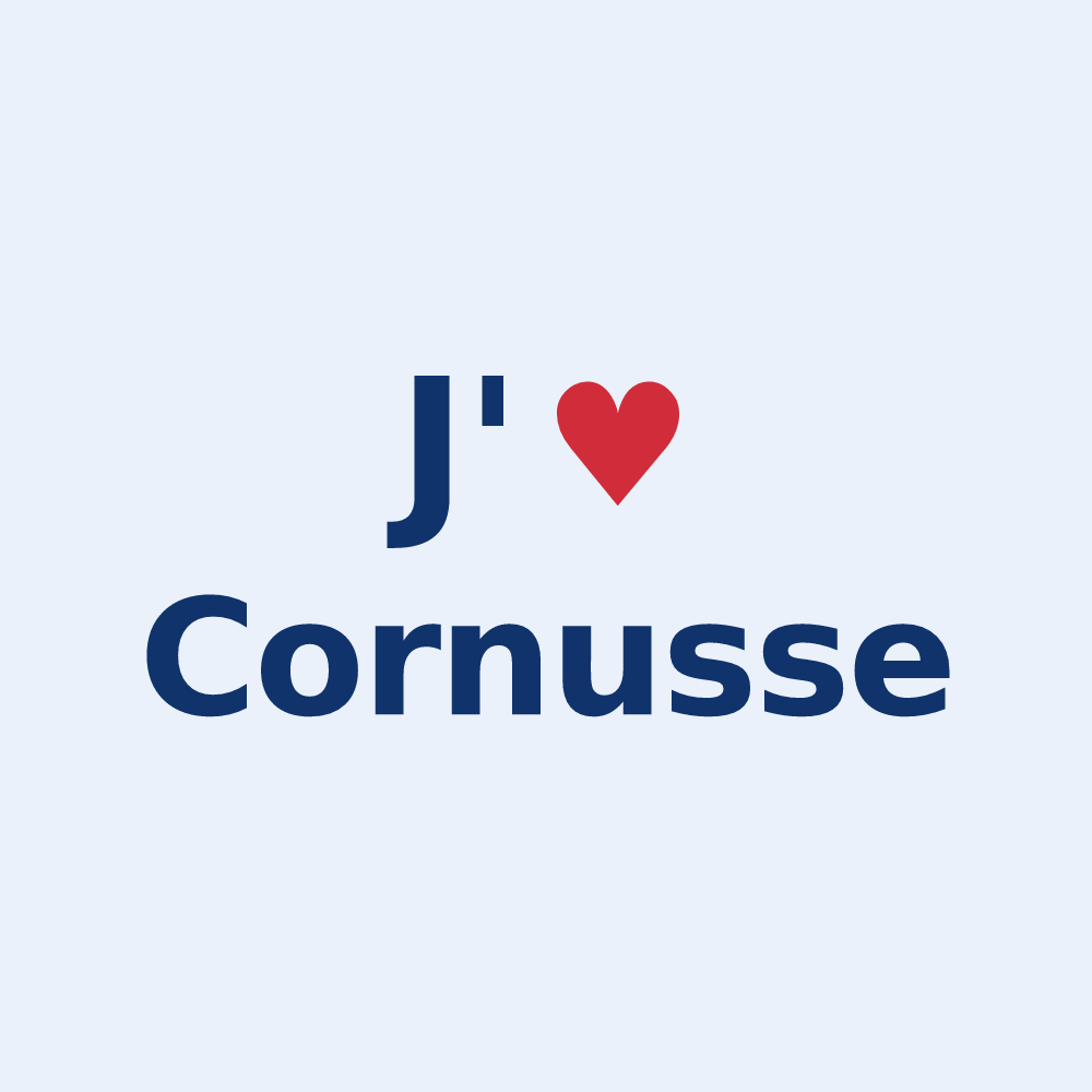 Sticker personnalisé Cornusse — design J'aime Cornusse