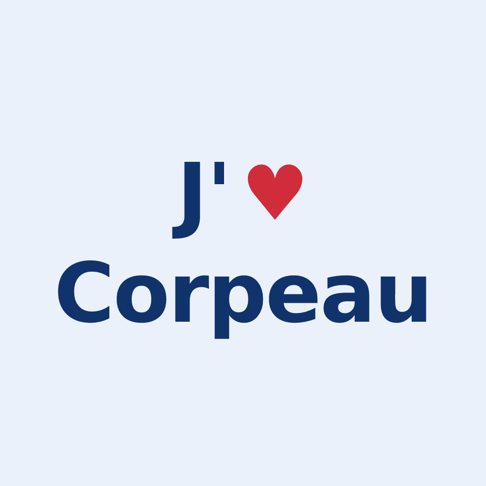 Sticker personnalisé Corpeau — design J'aime Corpeau