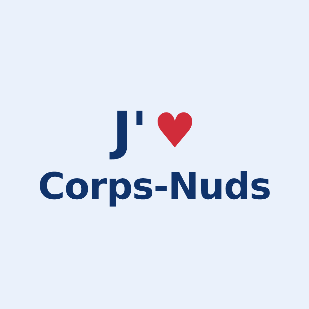 Sticker personnalisé Corps-Nuds — design J'aime Corps-Nuds