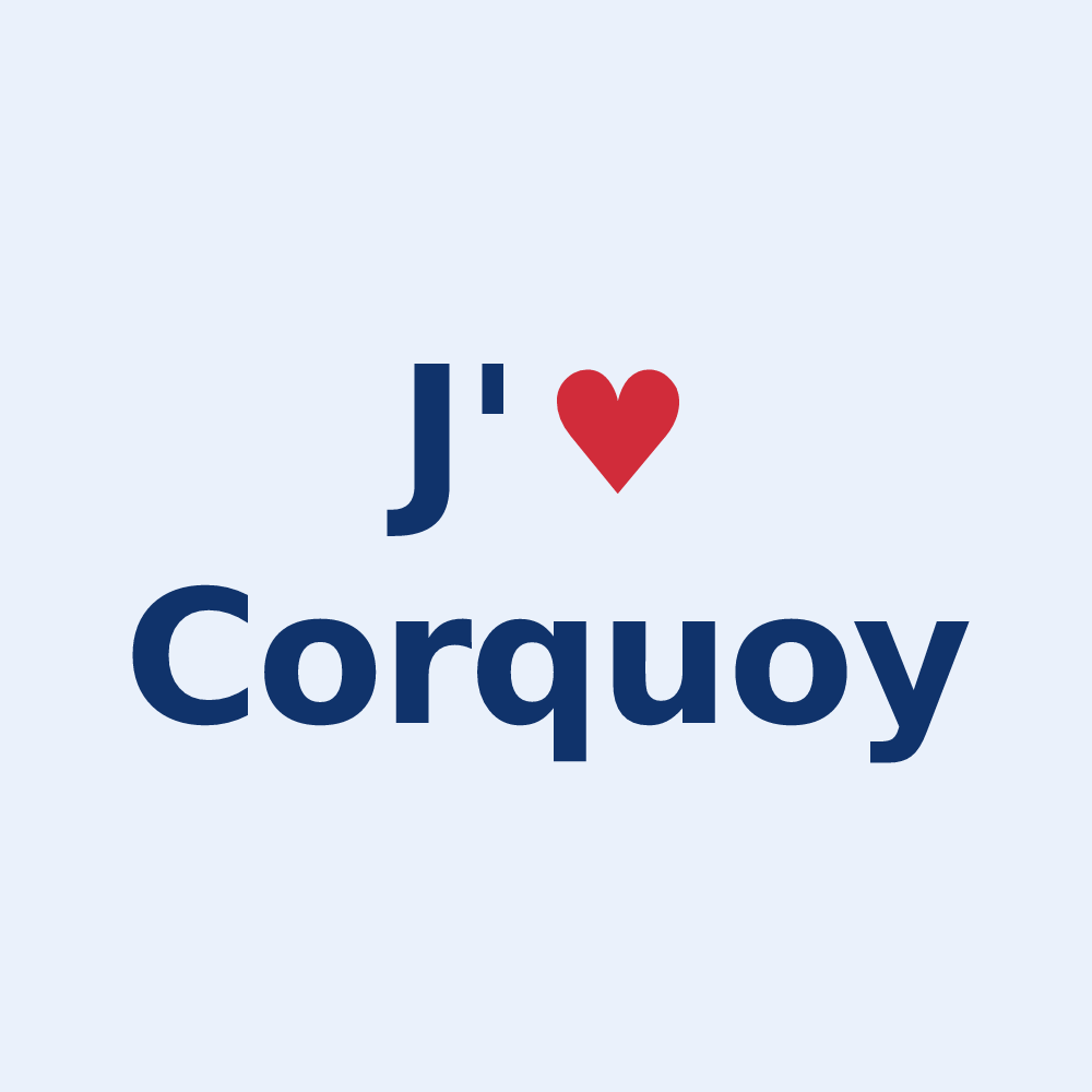 Sticker personnalisé Corquoy — design J'aime Corquoy
