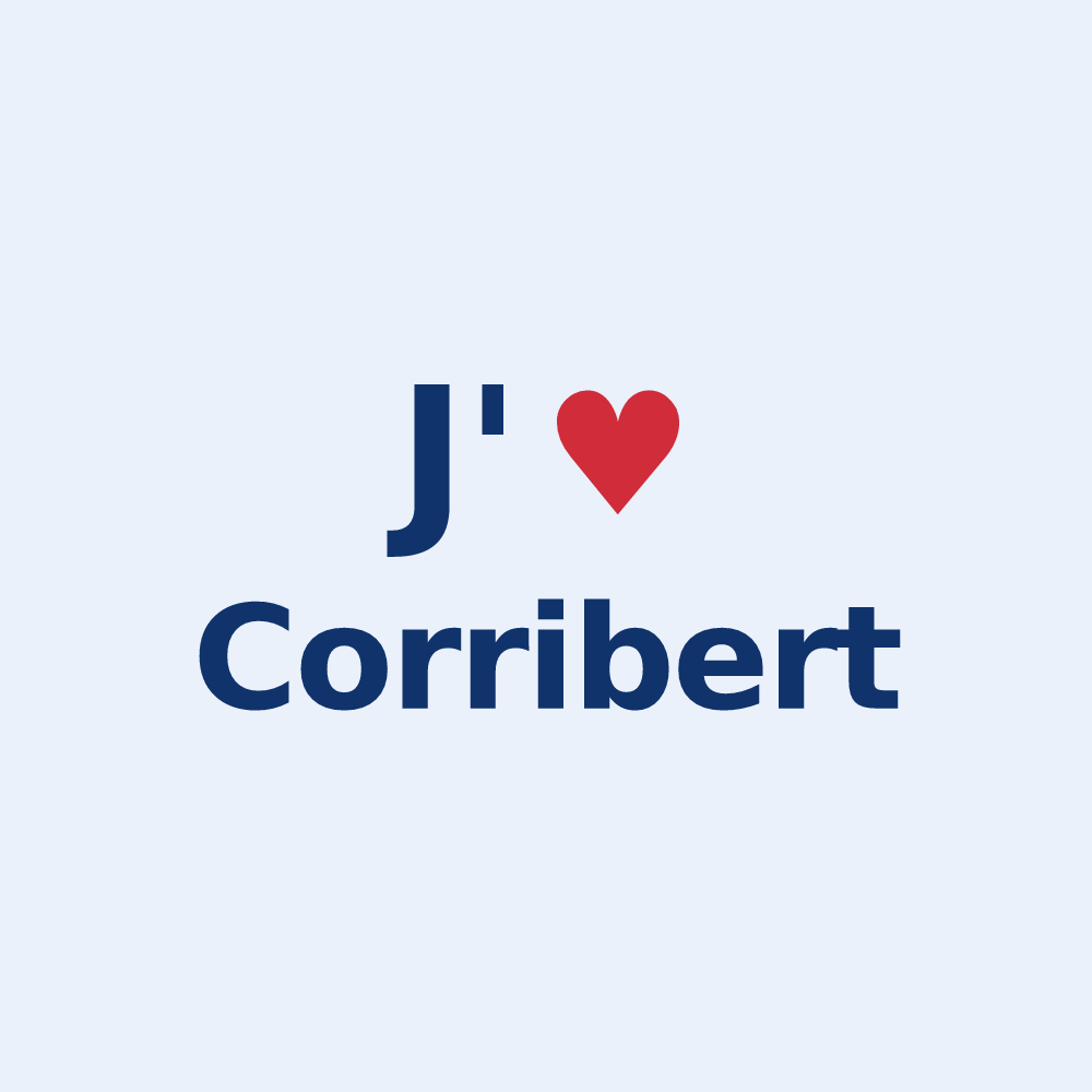 Sticker personnalisé Corribert — design J'aime Corribert