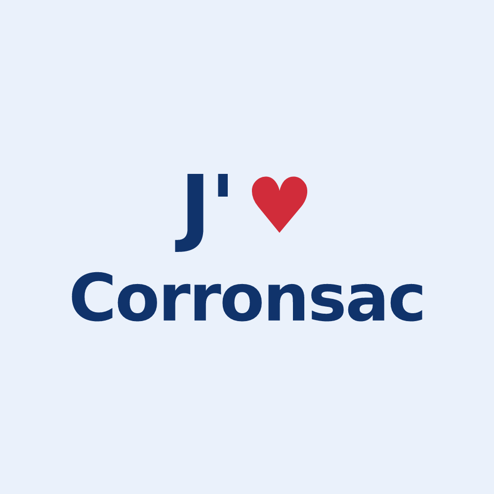 Sticker personnalisé Corronsac — design J'aime Corronsac