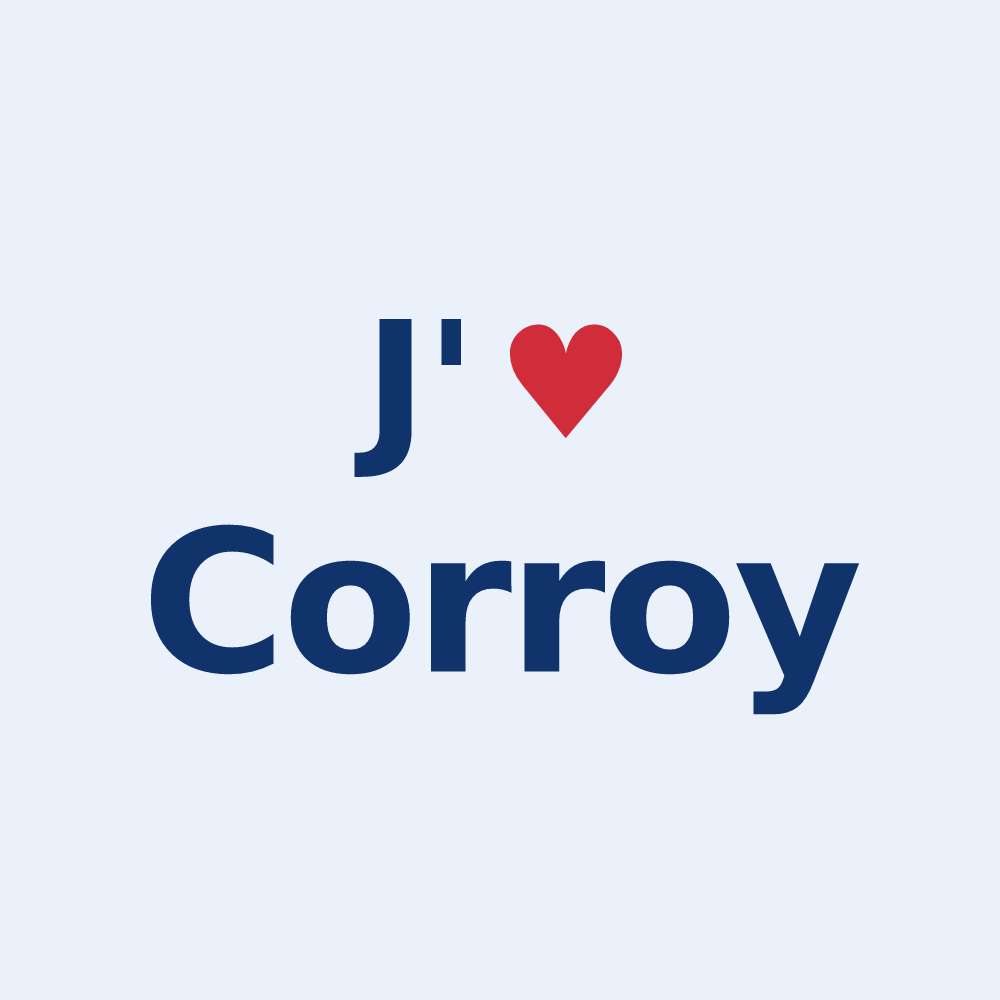 Sticker personnalisé Corroy — design J'aime Corroy