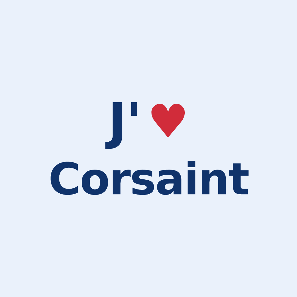 Sticker personnalisé Corsaint — design J'aime Corsaint
