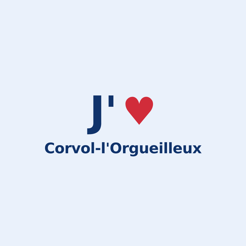 Sticker personnalisé Corvol-l'Orgueilleux — design J'aime Corvol-l'Orgueilleux