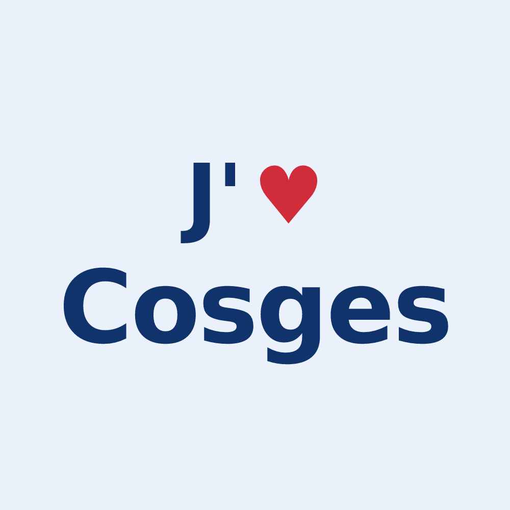 Sticker personnalisé Cosges — design J'aime Cosges