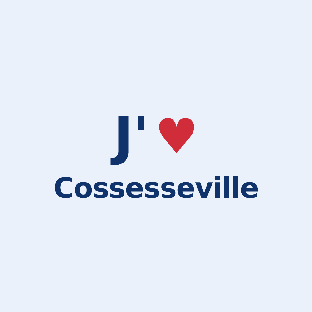 Sticker personnalisé Cossesseville — design J'aime Cossesseville