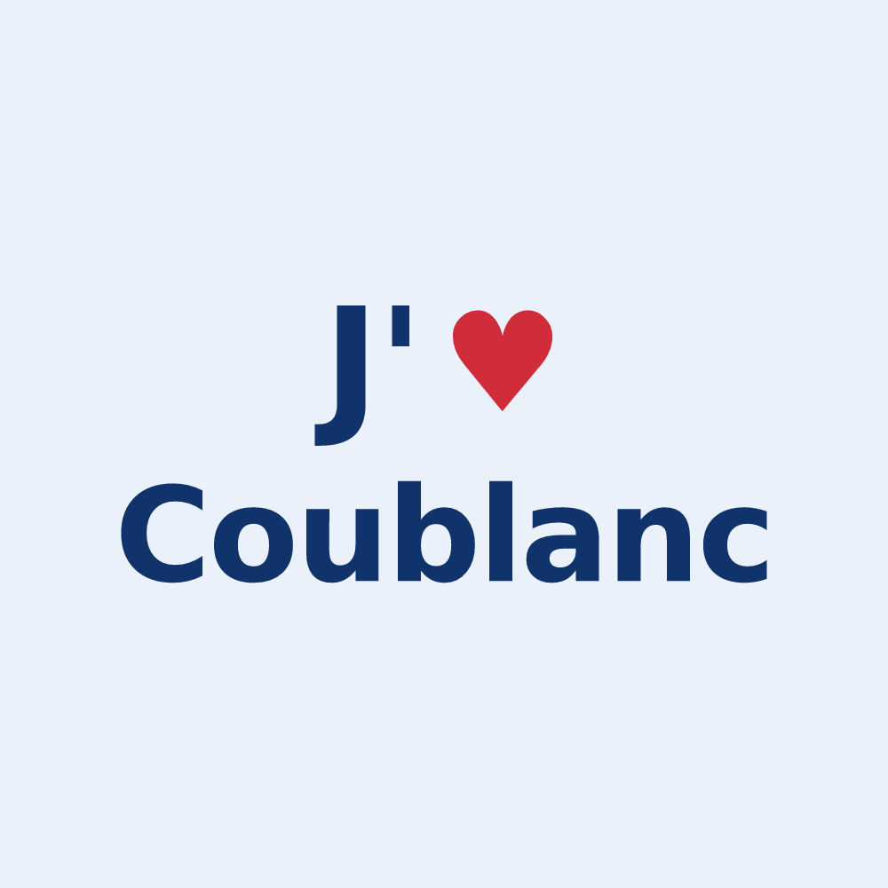 Sticker personnalisé Coublanc — design J'aime Coublanc
