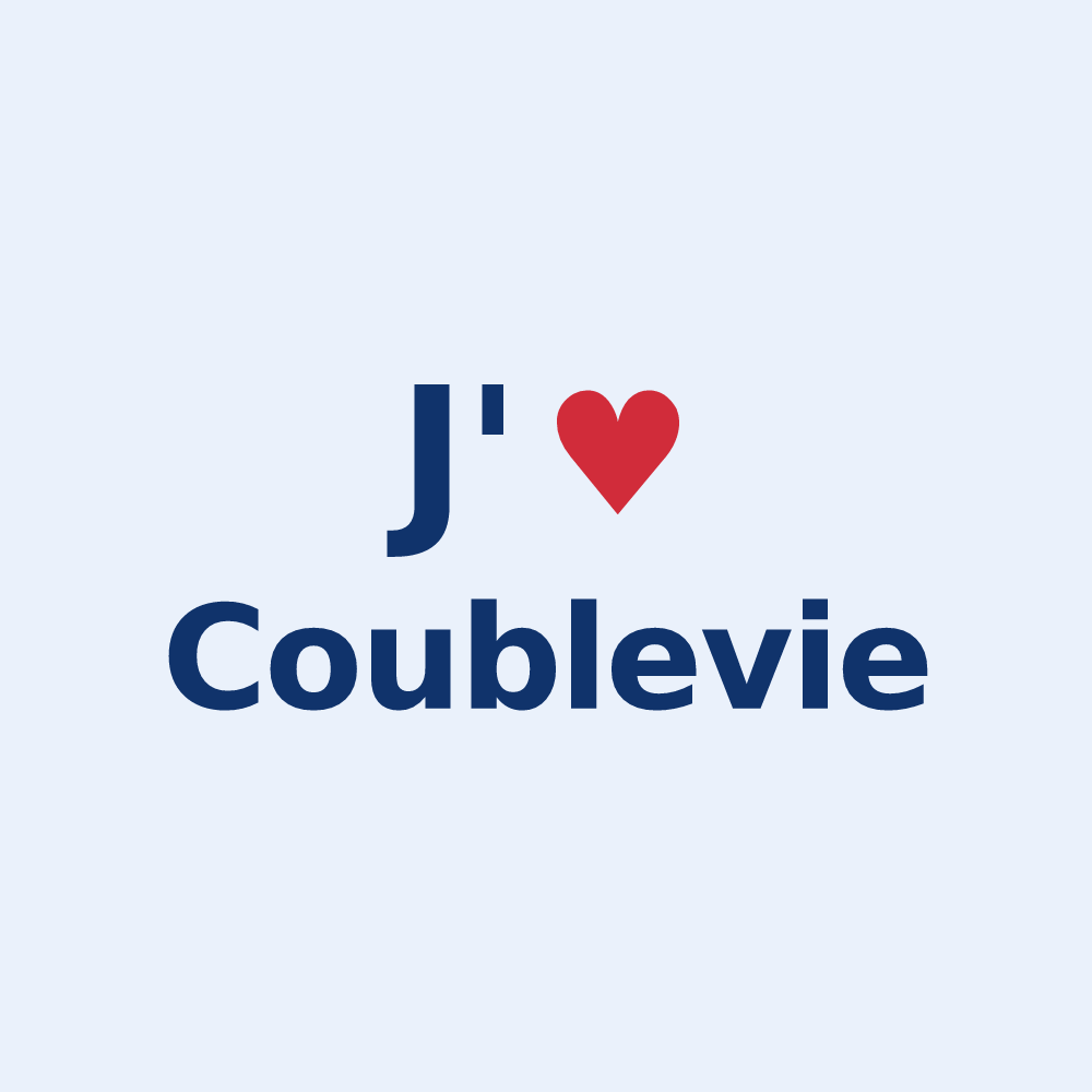 Sticker personnalisé Coublevie — design J'aime Coublevie