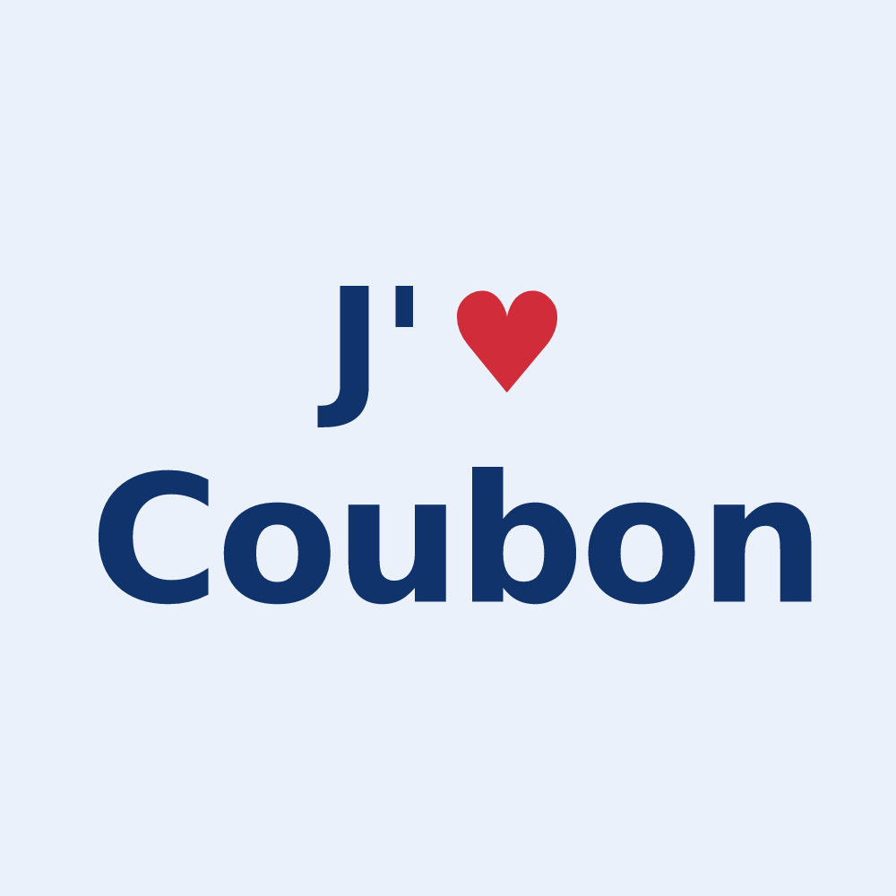 Sticker personnalisé Coubon — design J'aime Coubon