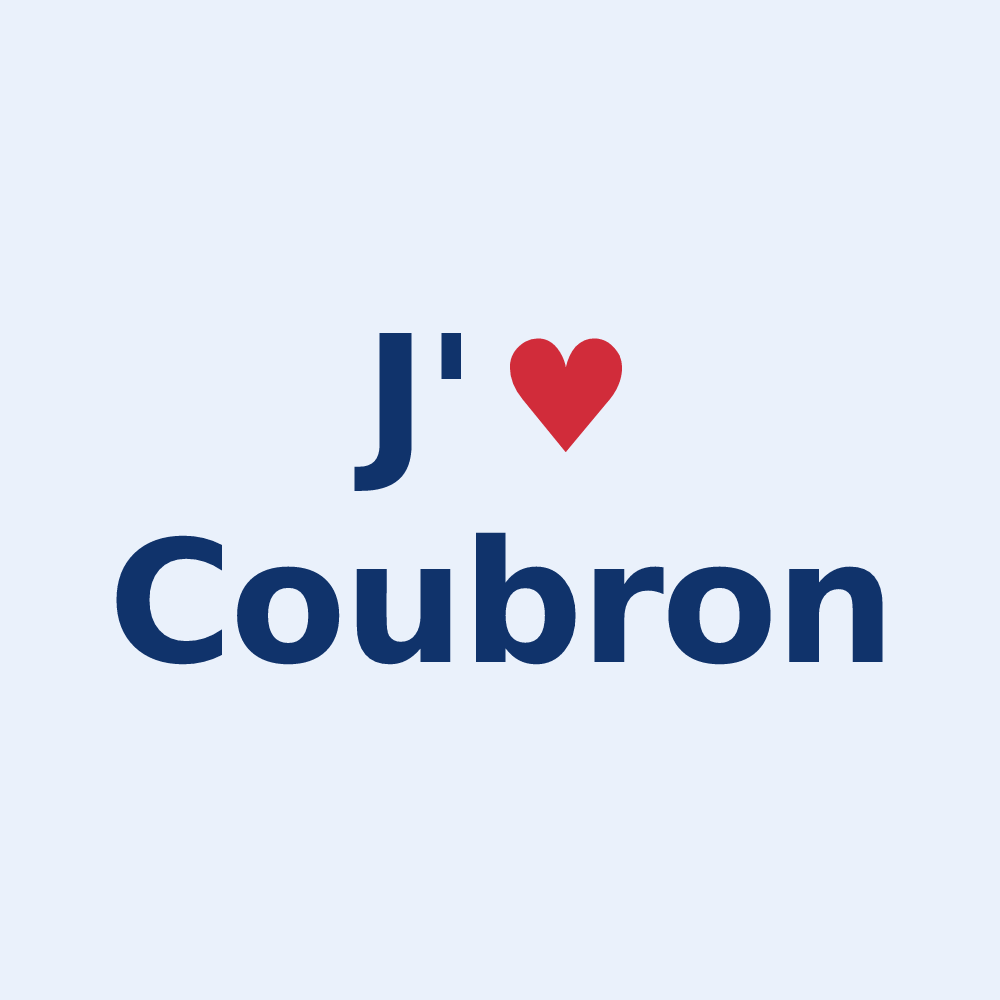 Sticker personnalisé Coubron — design J'aime Coubron