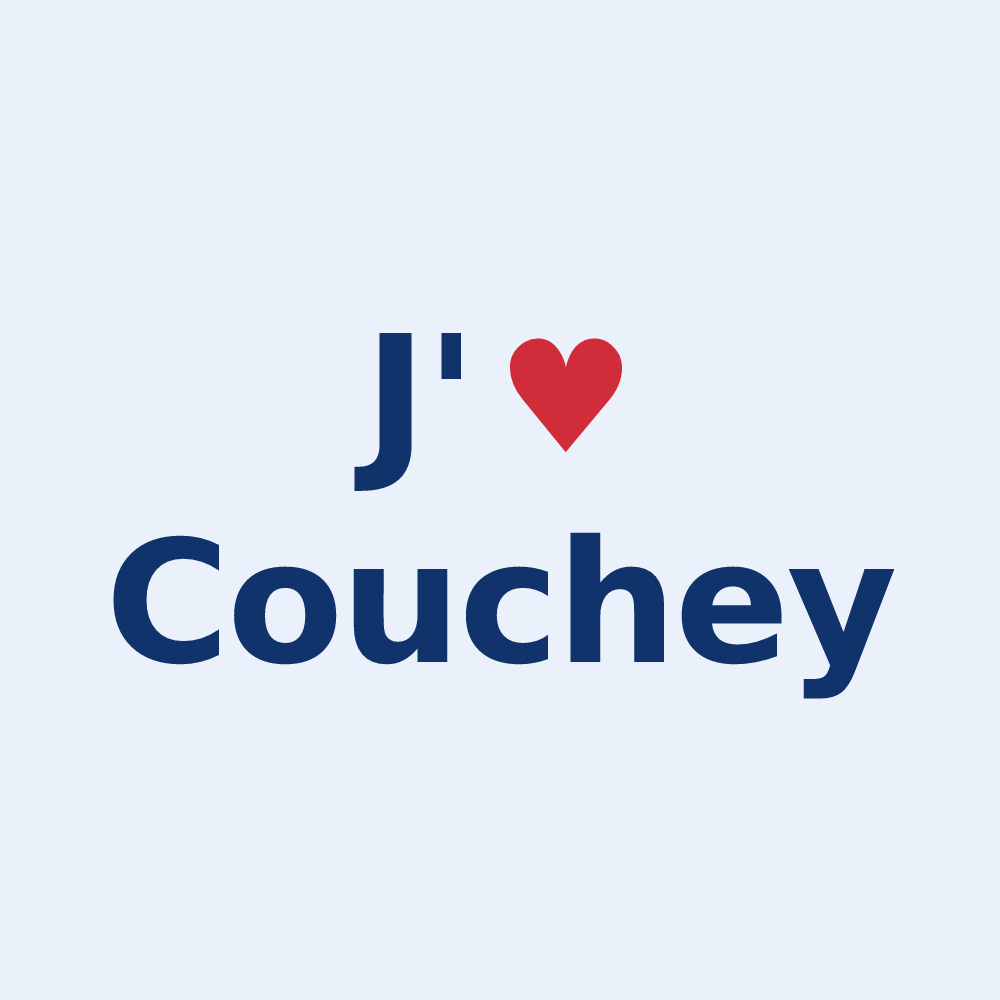 Sticker personnalisé Couchey — design J'aime Couchey