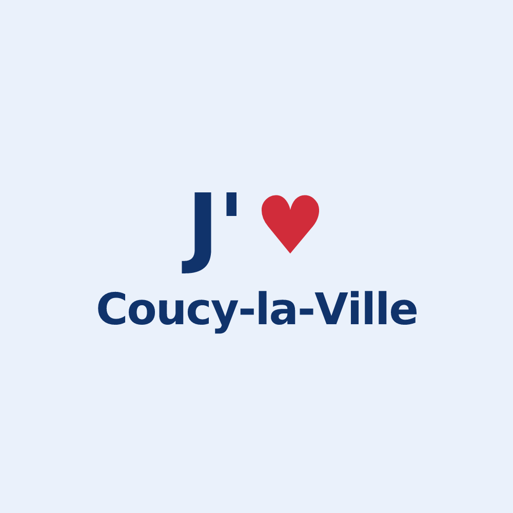 Sticker personnalisé Coucy-la-Ville — design J'aime Coucy-la-Ville