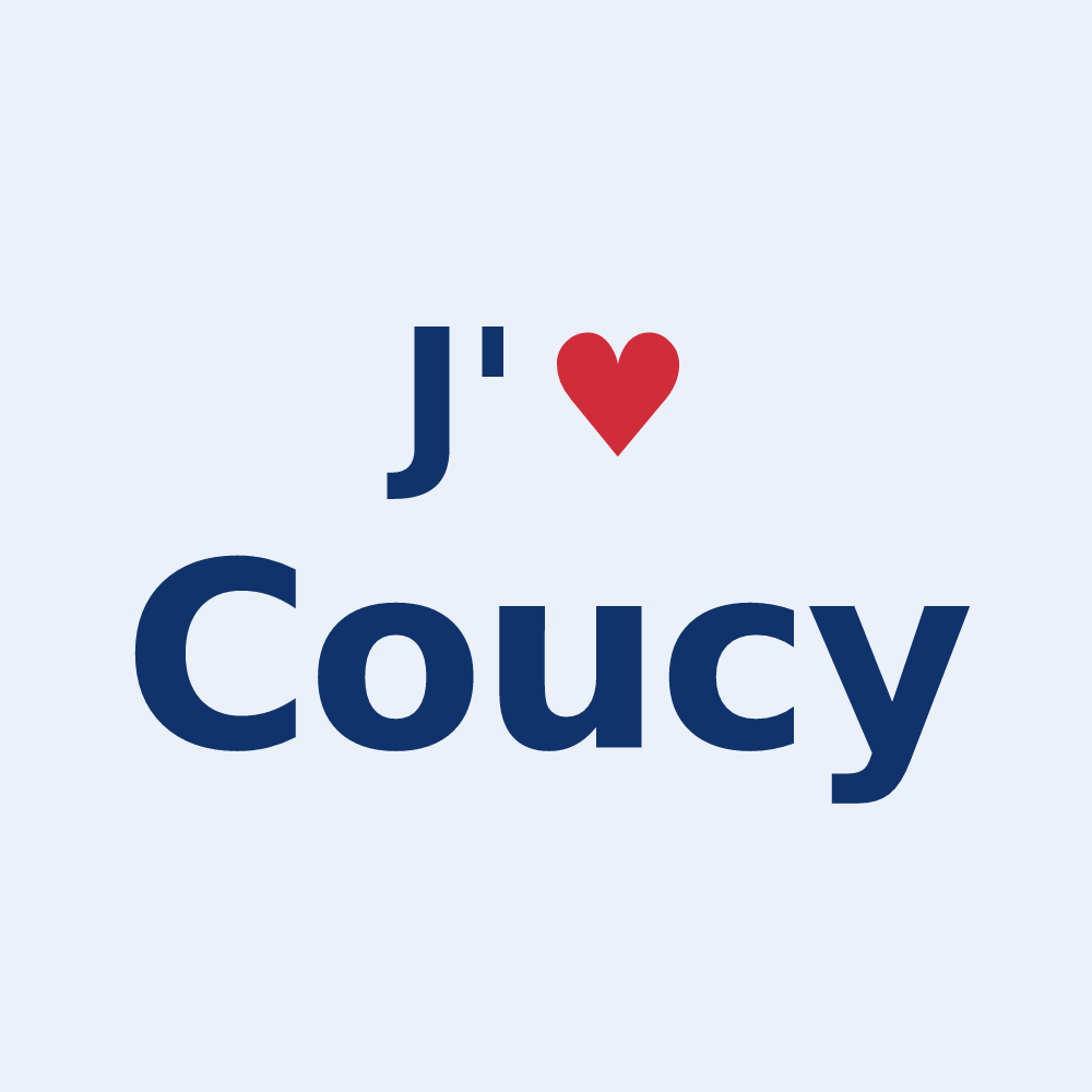 Sticker personnalisé Coucy — design J'aime Coucy