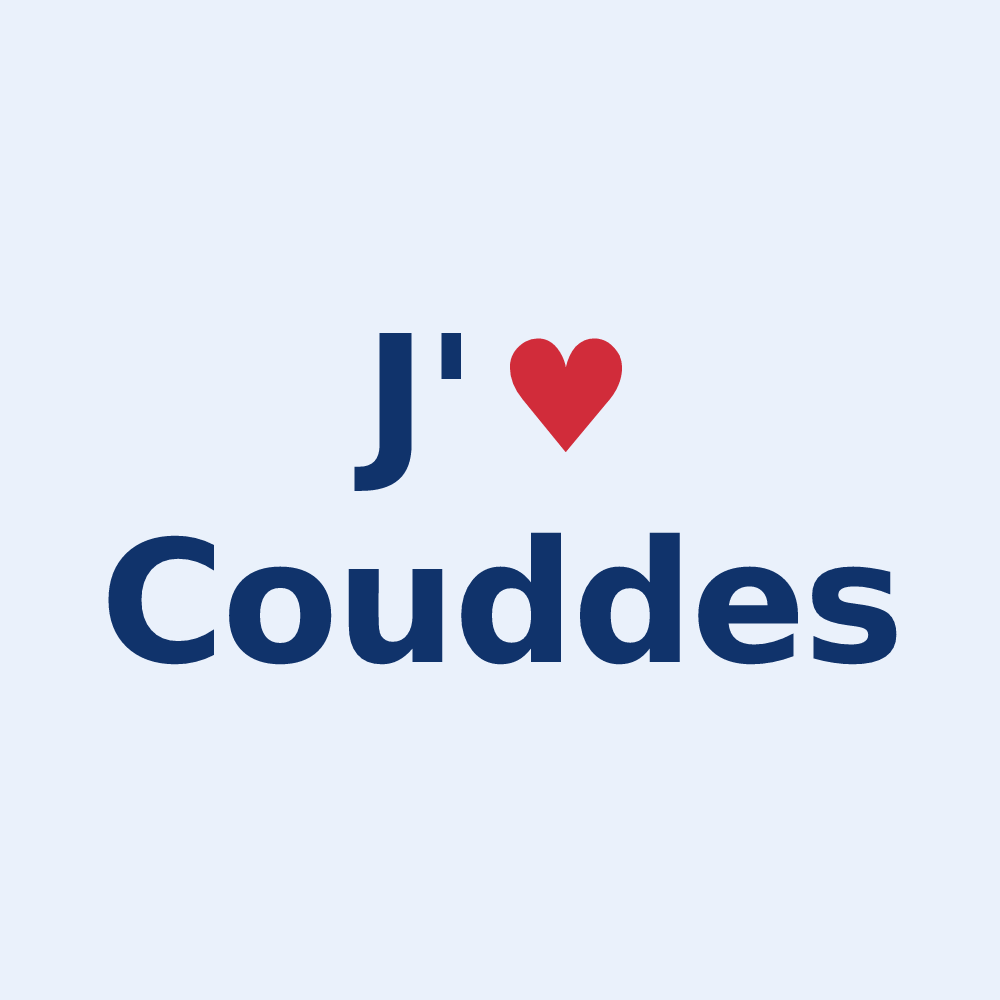 Sticker personnalisé Couddes — design J'aime Couddes