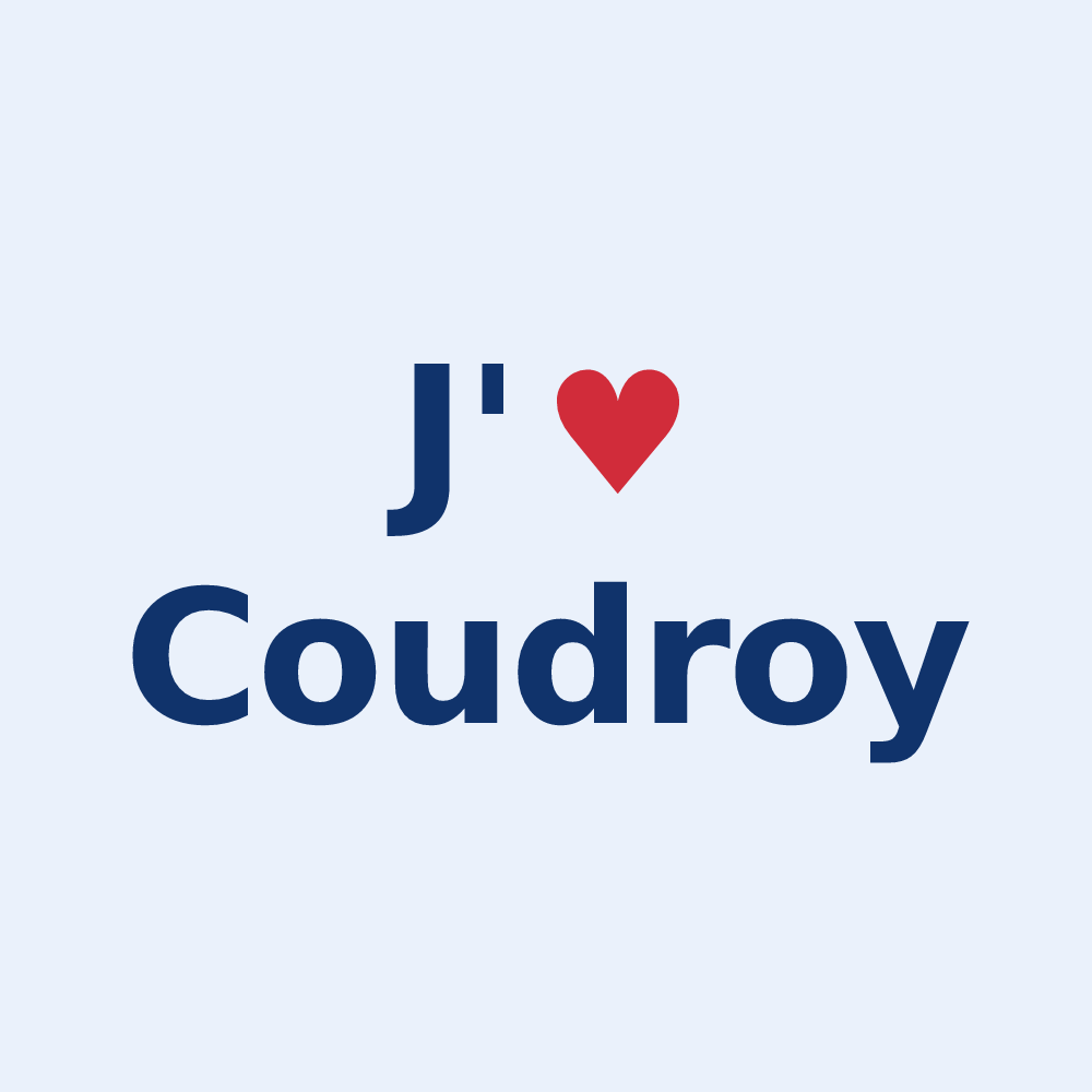 Sticker personnalisé Coudroy — design J'aime Coudroy