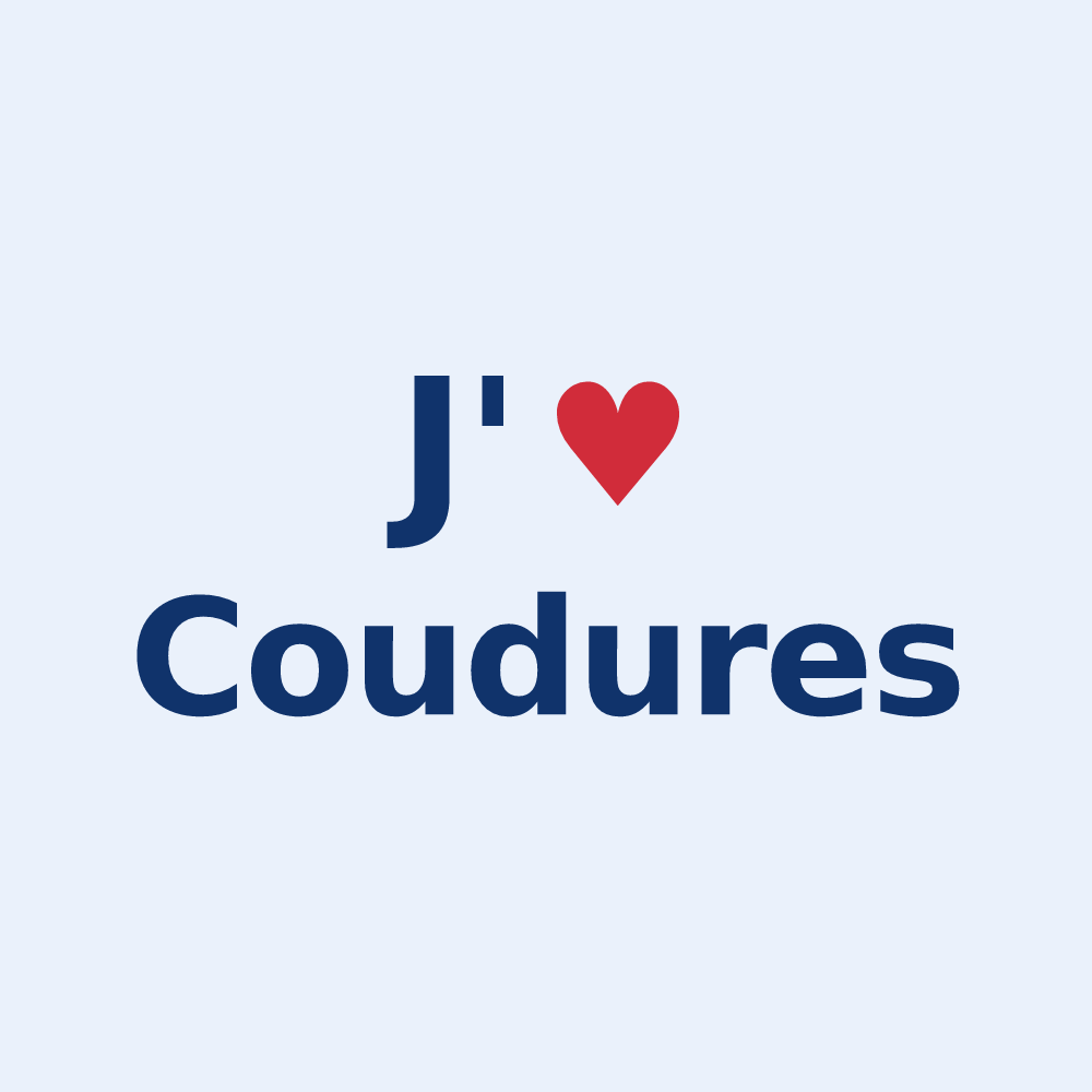 Sticker personnalisé Coudures — design J'aime Coudures