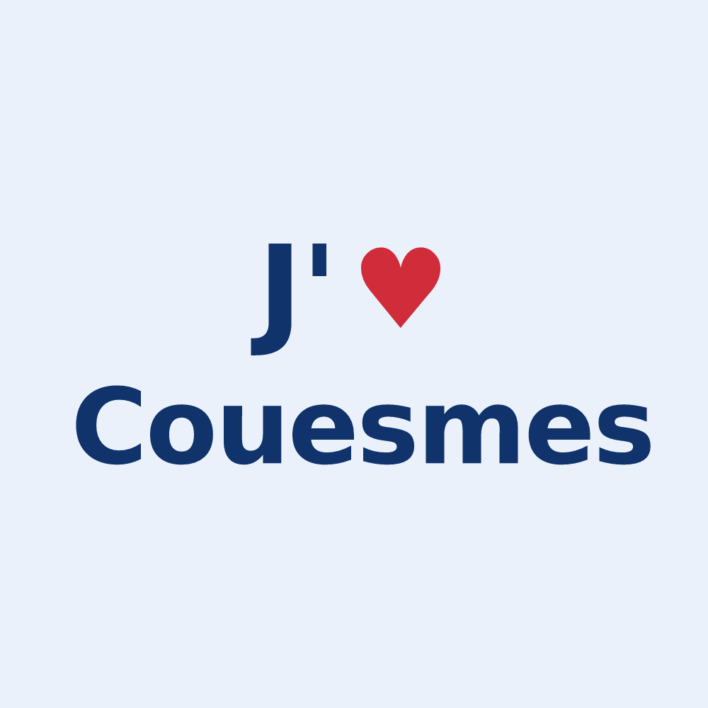 Sticker personnalisé Couesmes — design J'aime Couesmes