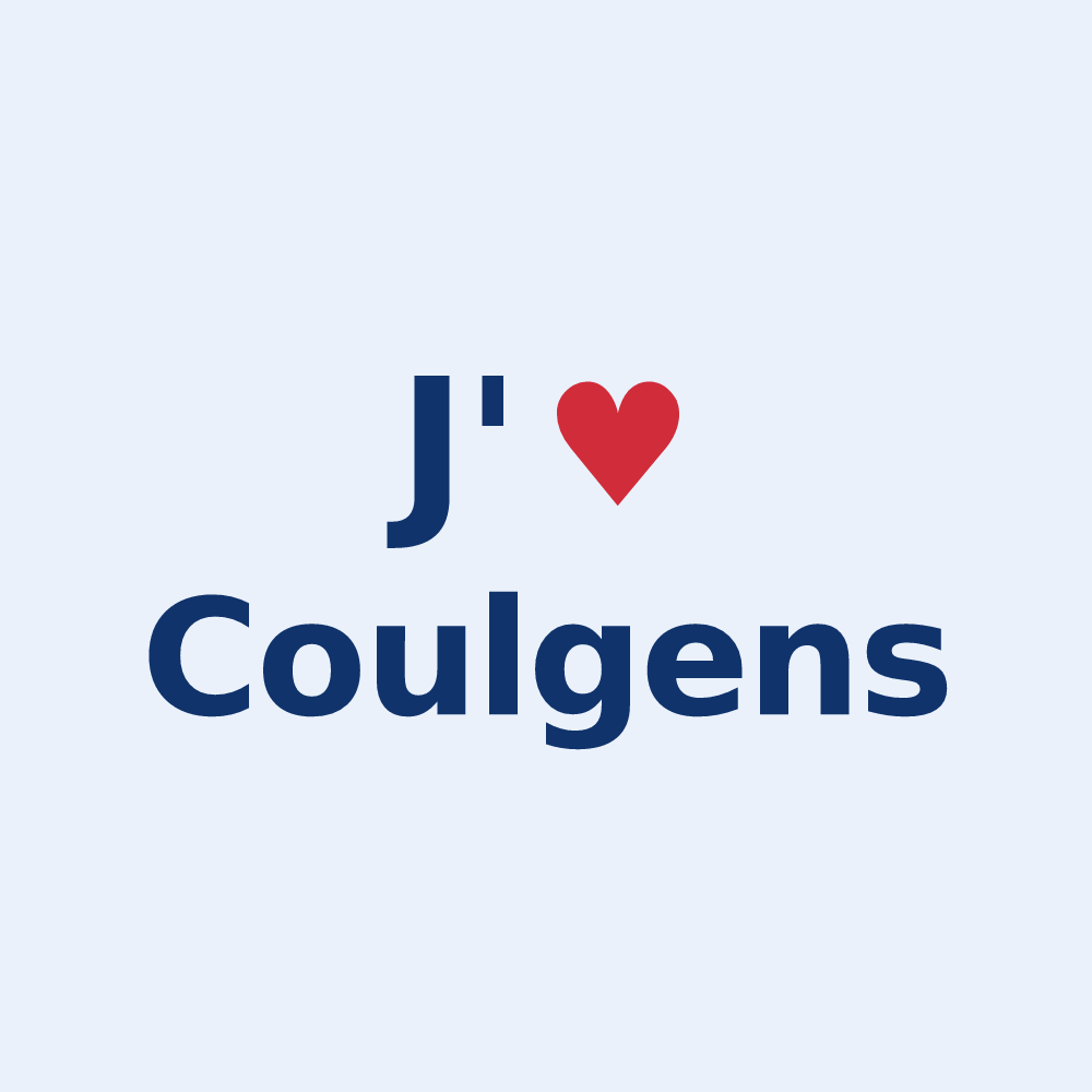 Sticker personnalisé Coulgens — design J'aime Coulgens