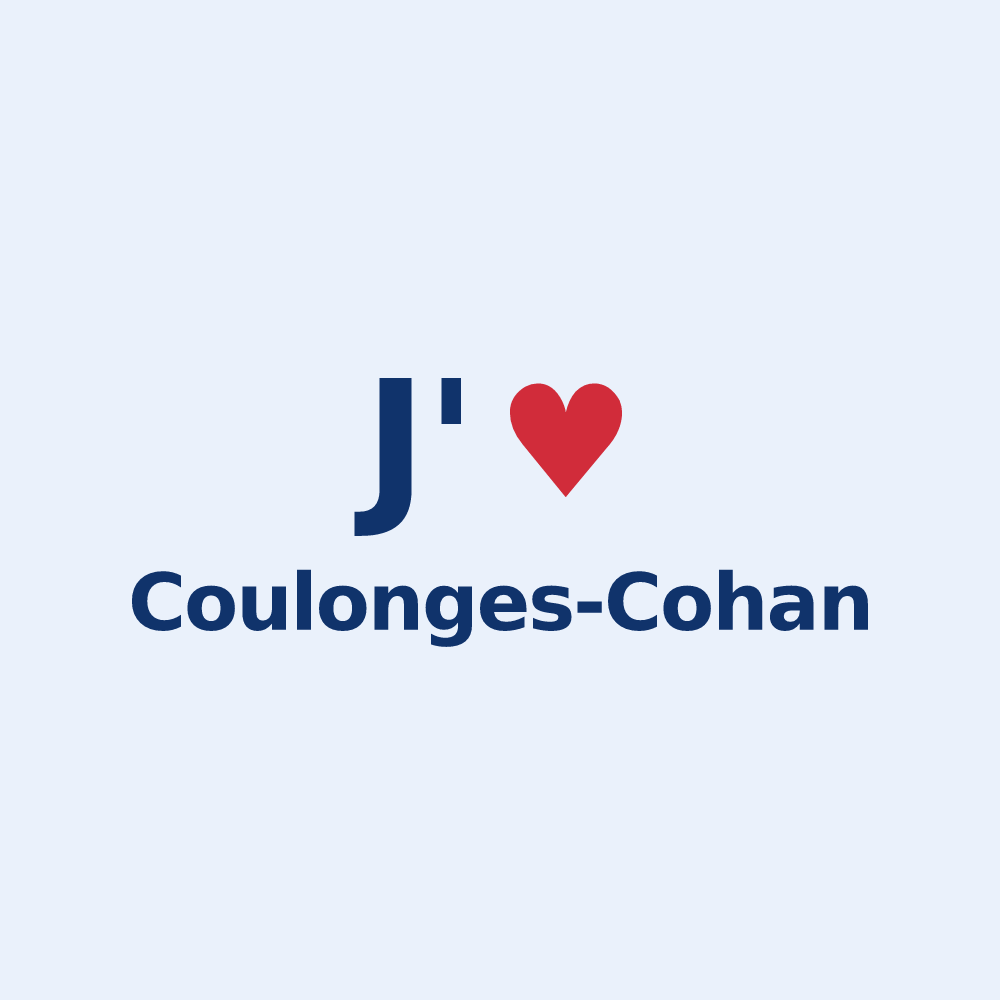 Sticker personnalisé Coulonges-Cohan — design J'aime Coulonges-Cohan