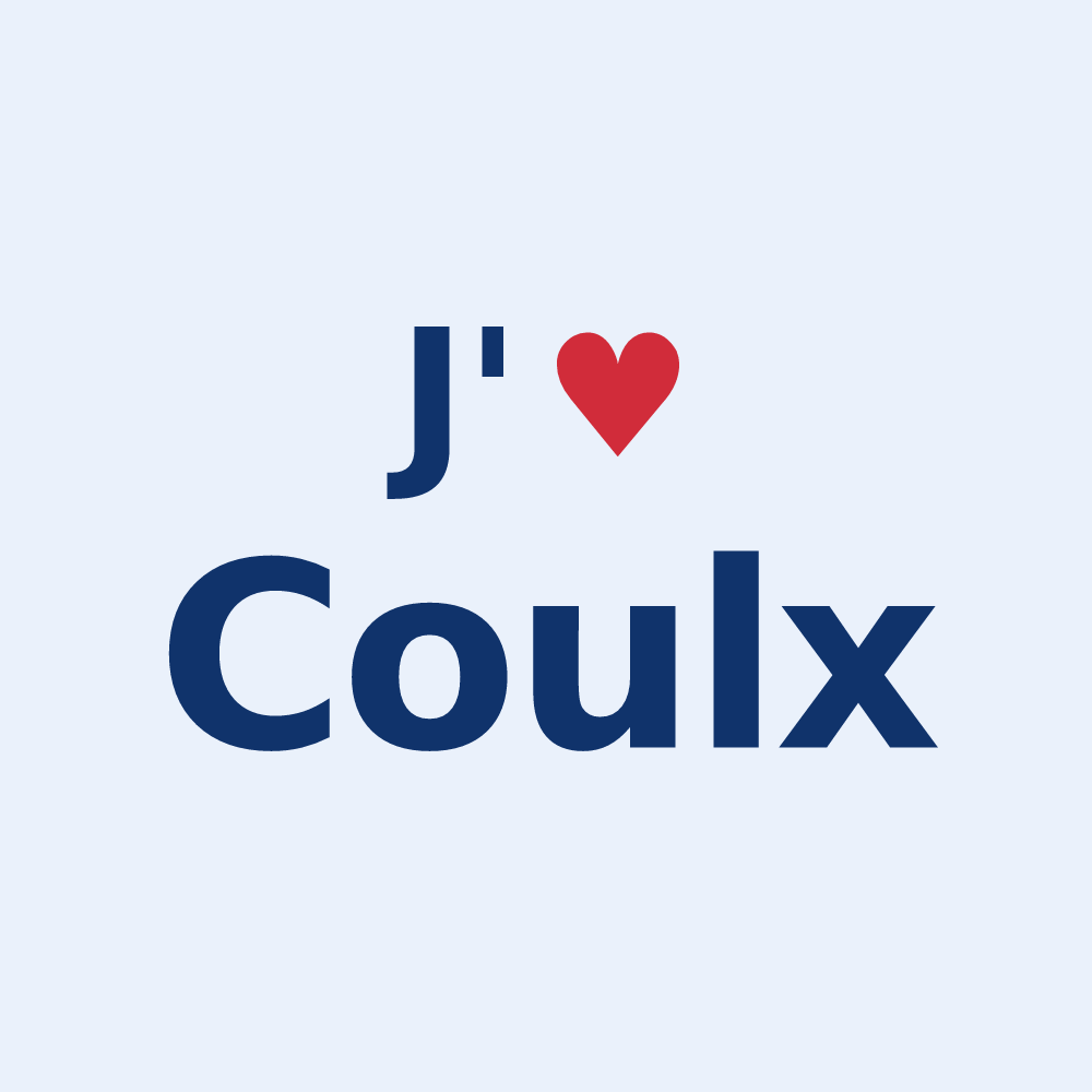 Sticker personnalisé Coulx — design « J'aime Coulx » imprimé sur le sticker