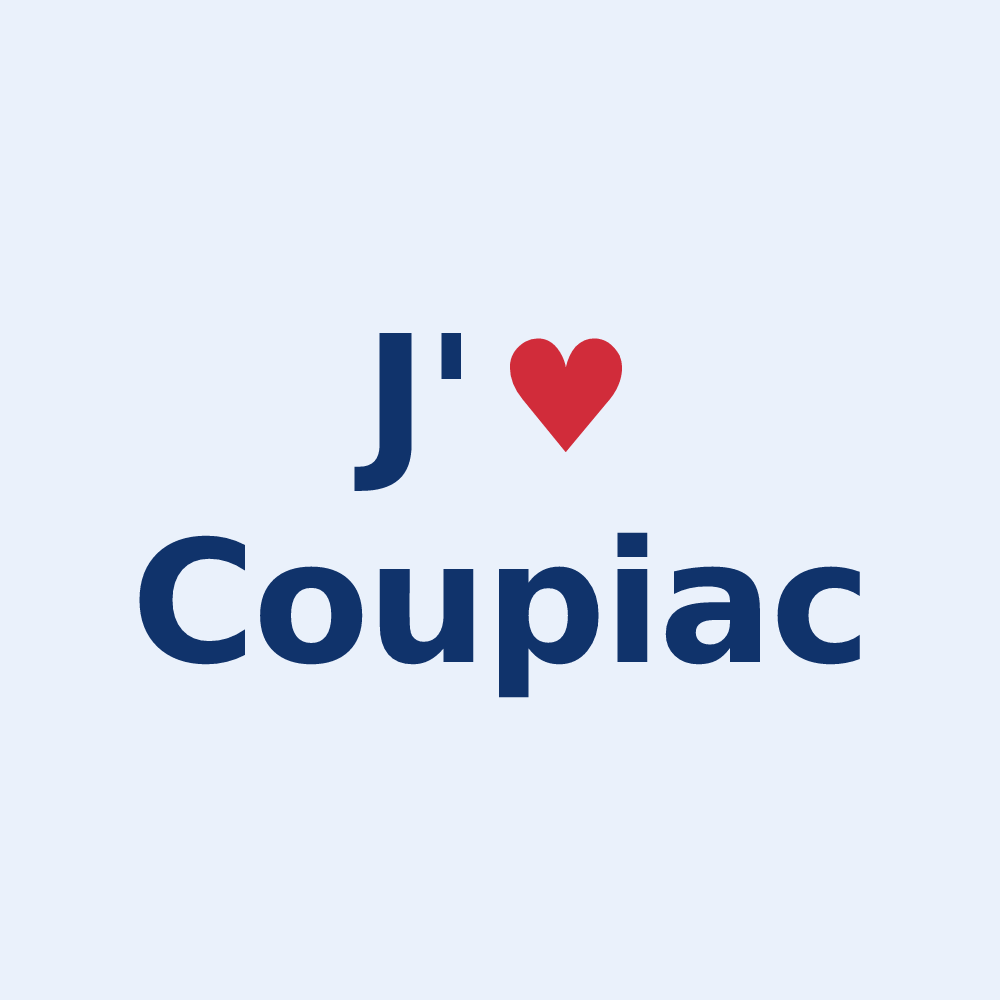 Sticker personnalisé Coupiac — design J'aime Coupiac