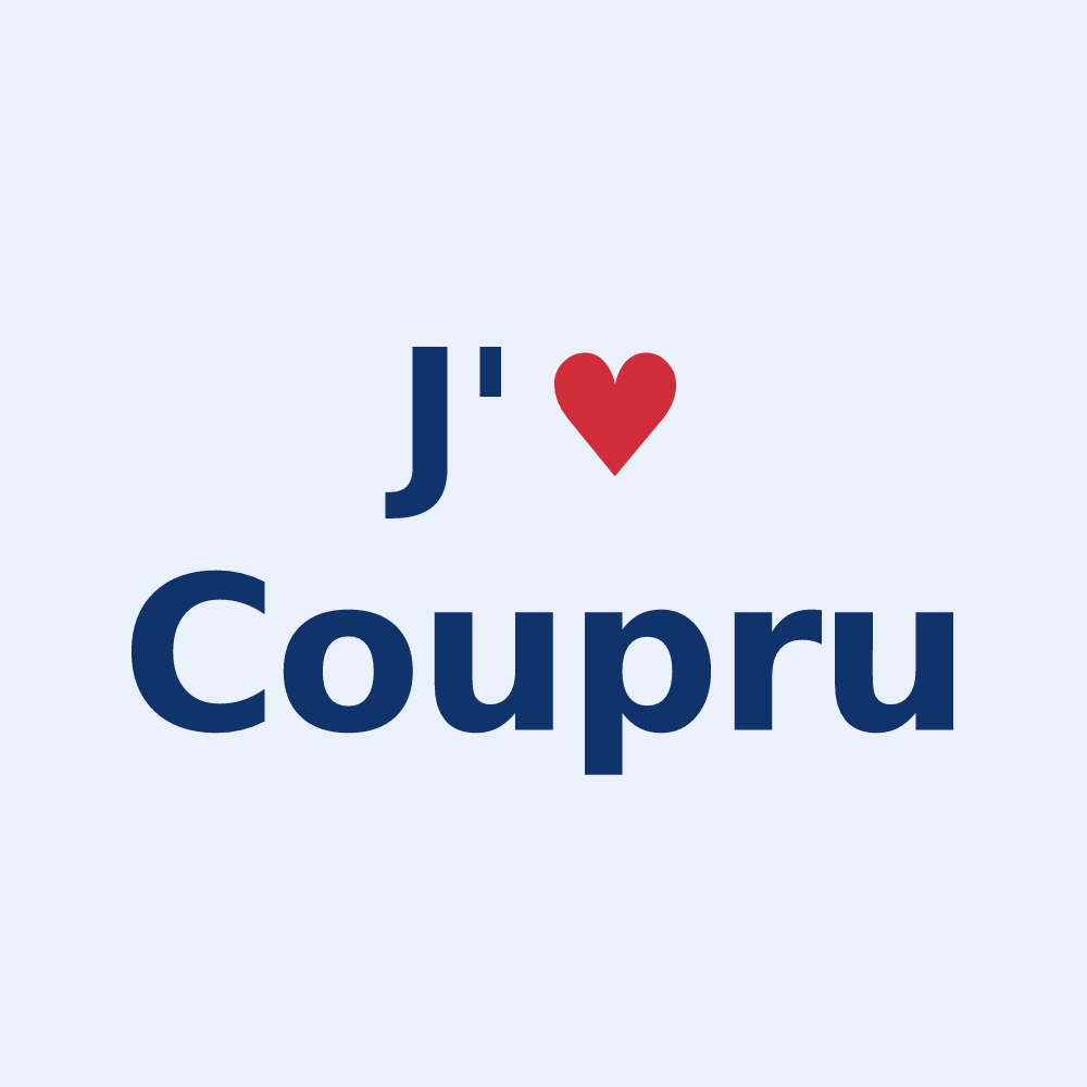 Sticker personnalisé Coupru — design J'aime Coupru