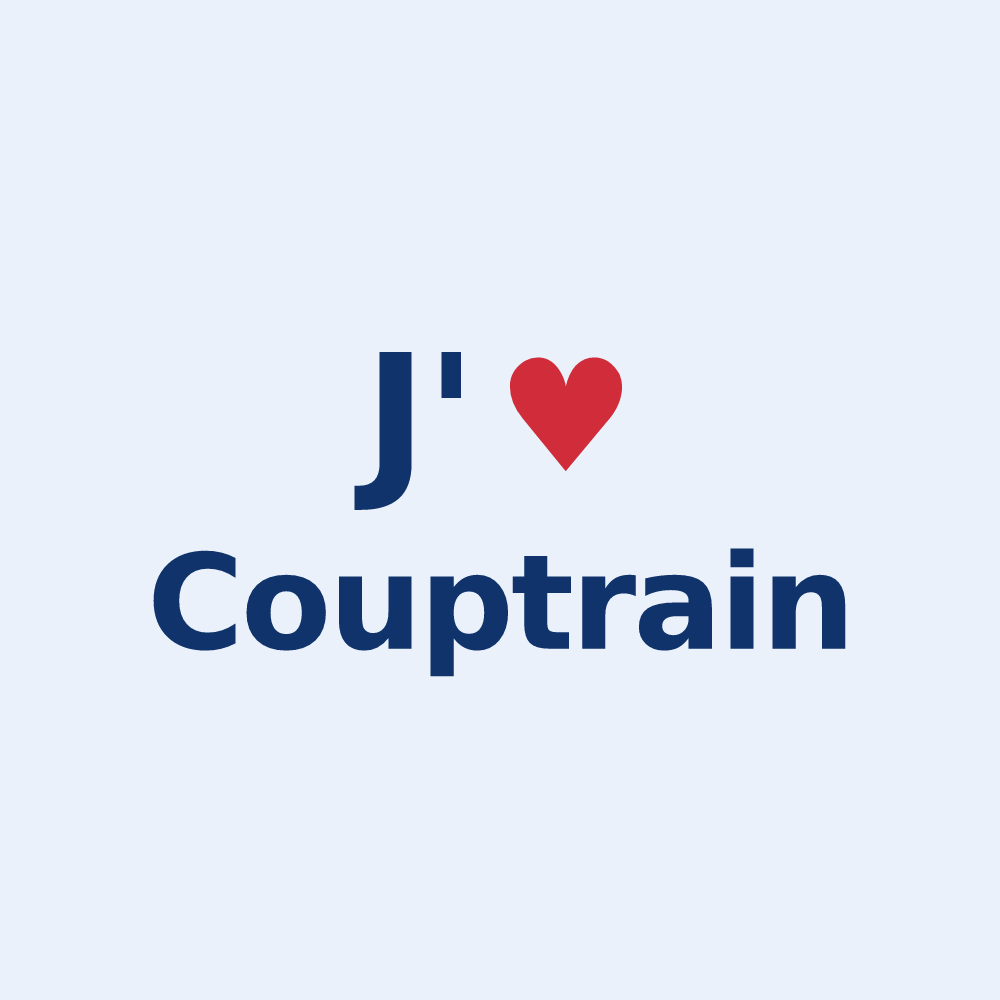 Sticker personnalisé Couptrain — design J'aime Couptrain