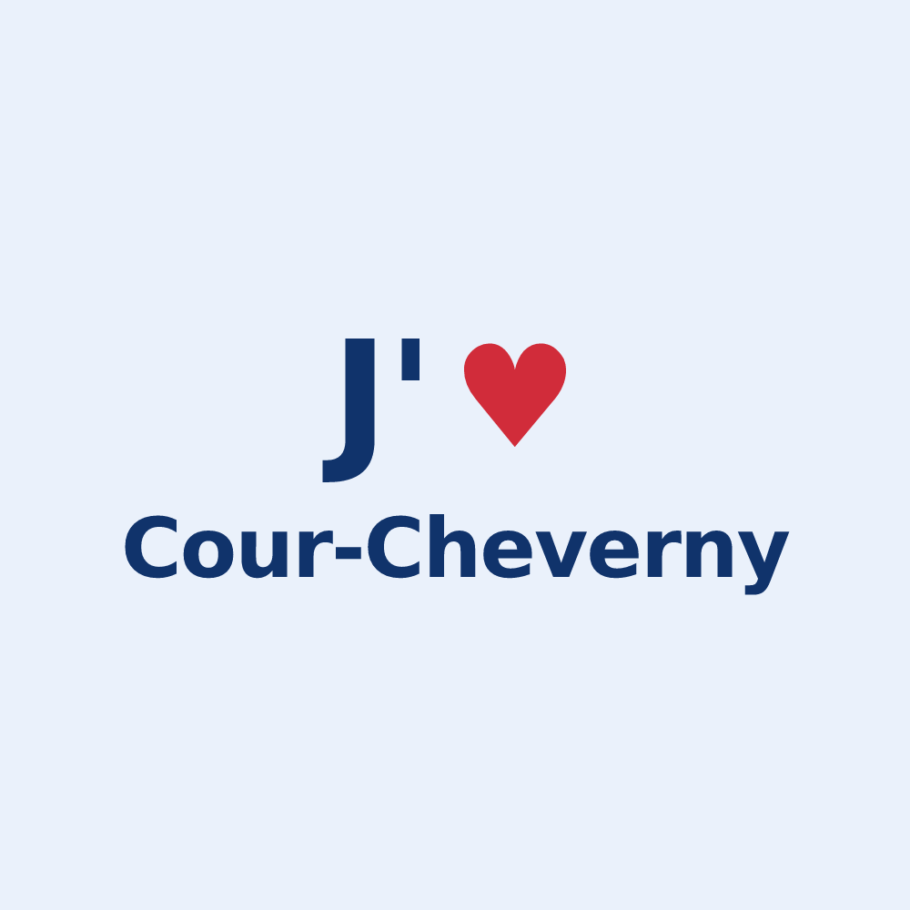 Sticker personnalisé Cour-Cheverny — design J'aime Cour-Cheverny