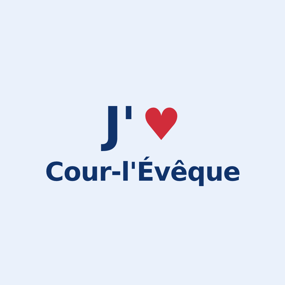 Sticker personnalisé Cour-l'Évêque — design J'aime Cour-l'Évêque