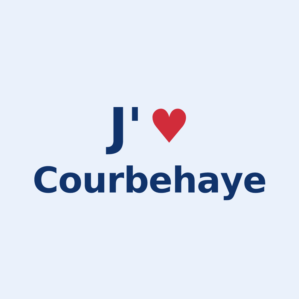 Sticker personnalisé Courbehaye — design J'aime Courbehaye