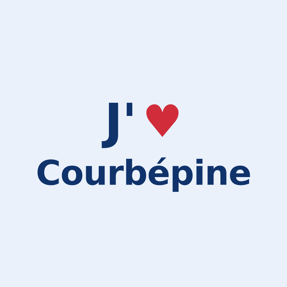 Sticker personnalisé Courbépine — design J'aime Courbépine