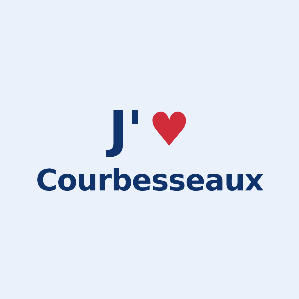 Sticker personnalisé Courbesseaux — design J'aime Courbesseaux