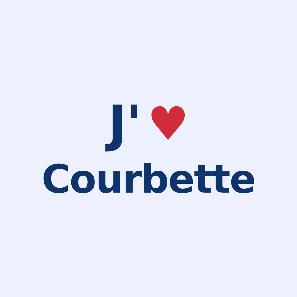 Sticker personnalisé Courbette — design J'aime Courbette