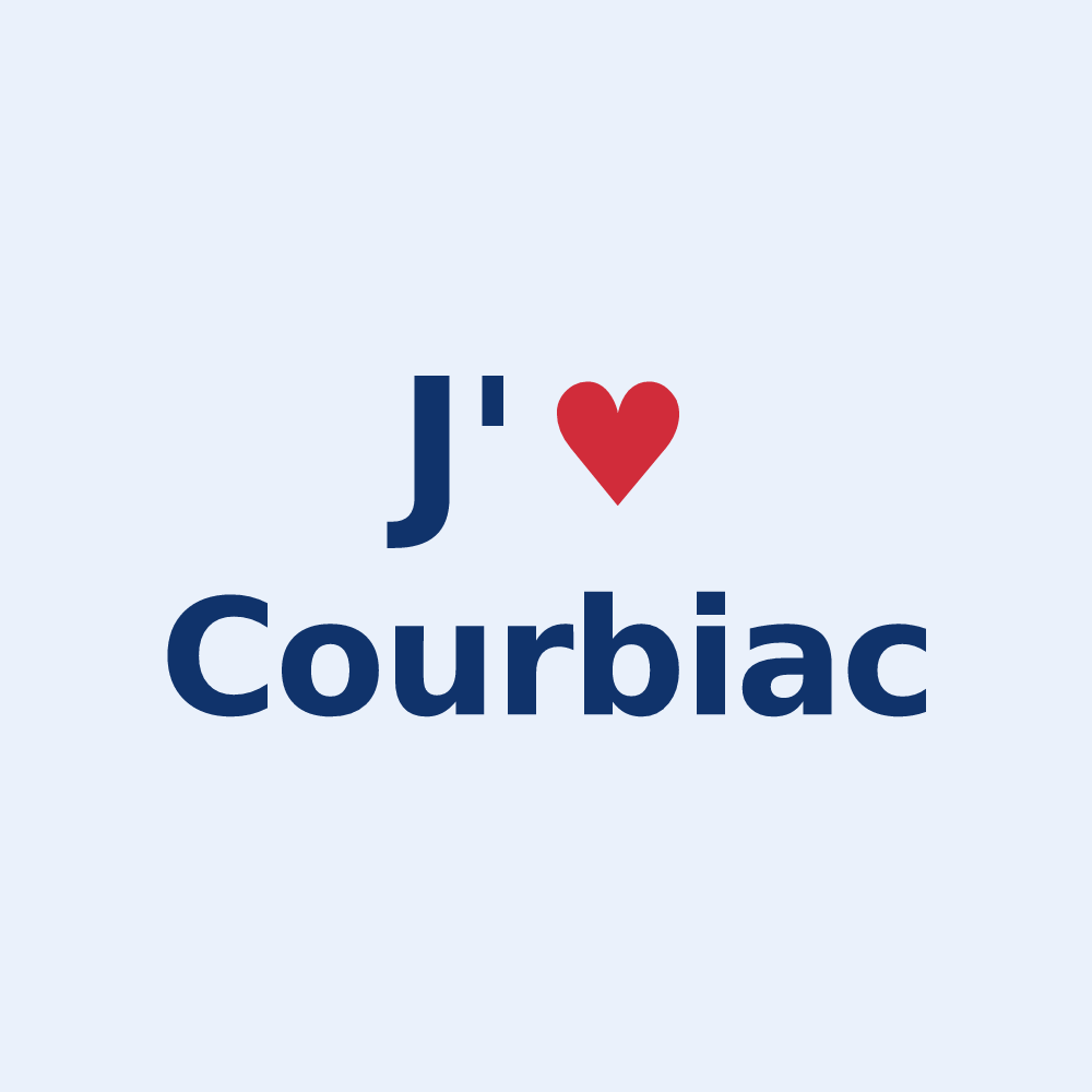 Sticker personnalisé Courbiac — design J'aime Courbiac