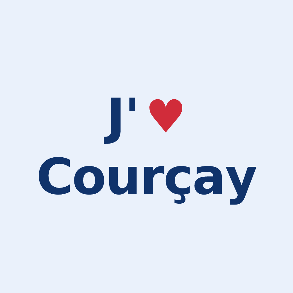 Sticker personnalisé Courçay — design J'aime Courçay