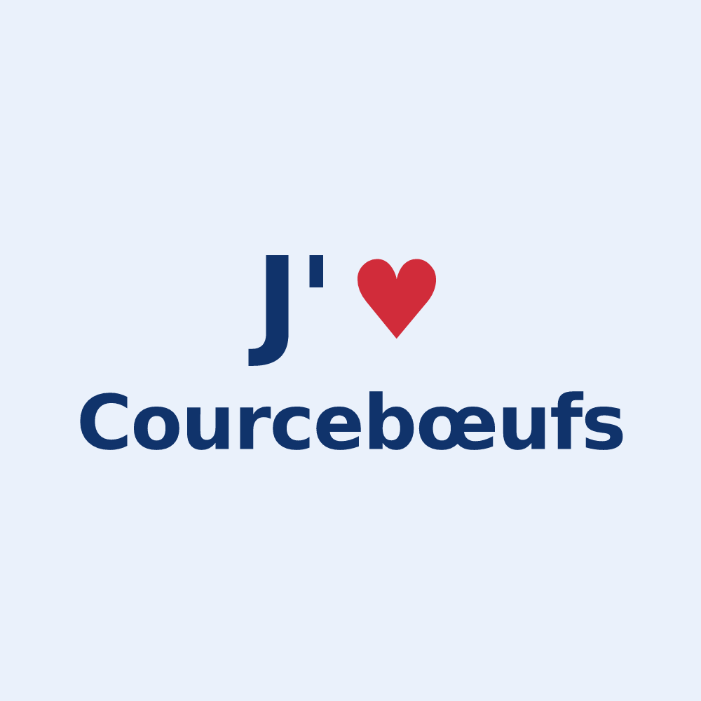 Sticker personnalisé Courcebœufs — design J'aime Courcebœufs