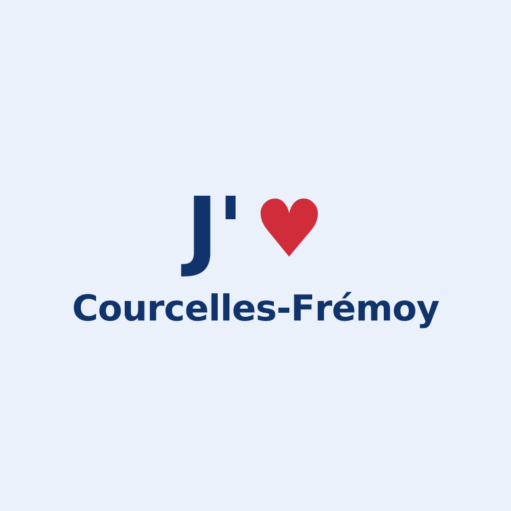 Sticker personnalisé Courcelles-Frémoy — design J'aime Courcelles-Frémoy