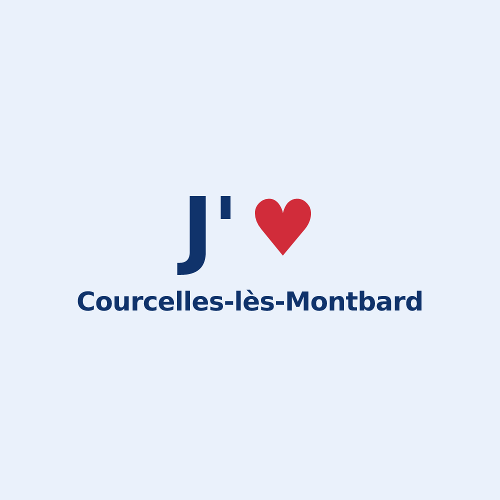 Sticker personnalisé Courcelles-lès-Montbard — design J'aime Courcelles-lès-Montbard