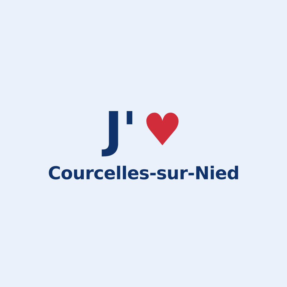 Sticker personnalisé Courcelles-sur-Nied — design J'aime Courcelles-sur-Nied