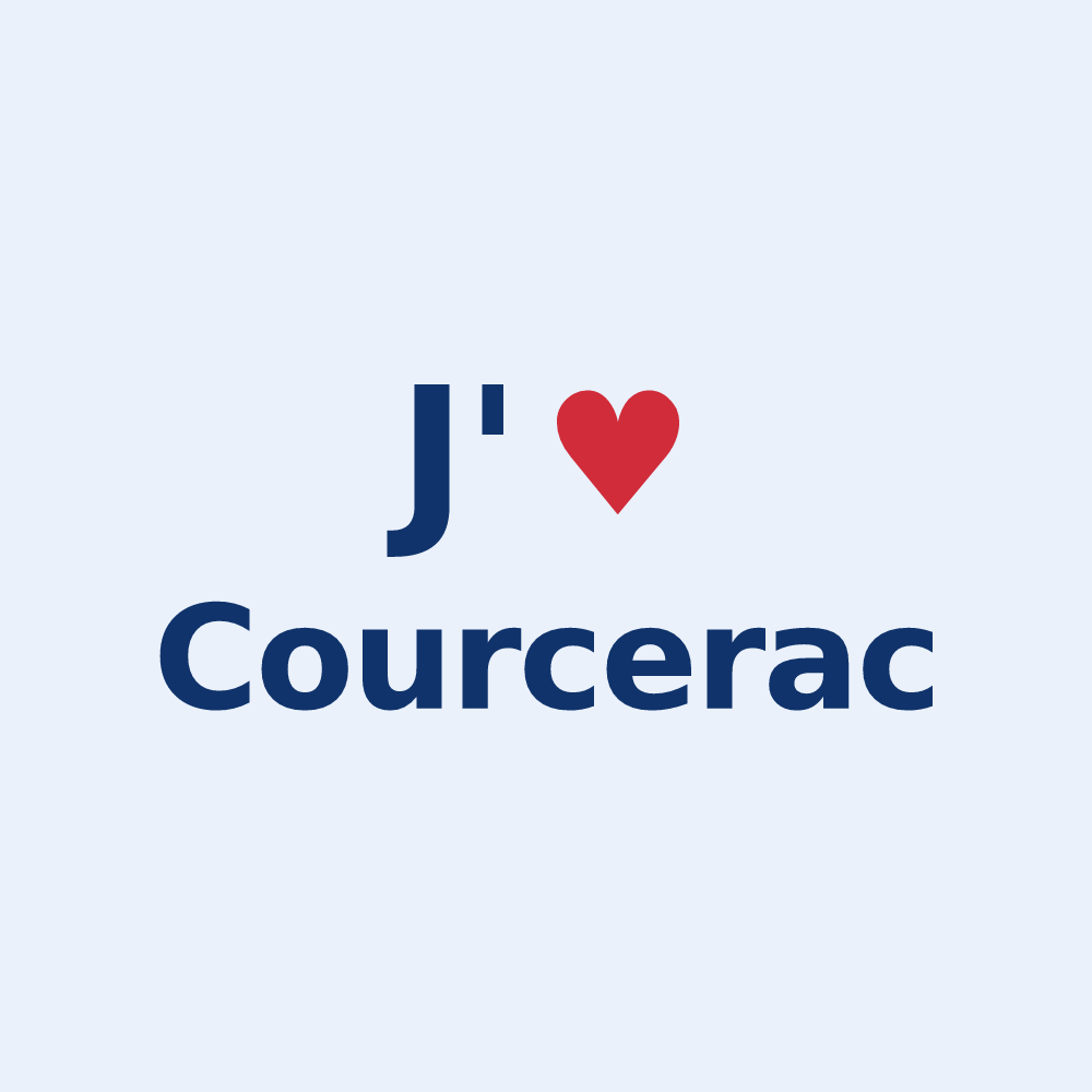 Sticker personnalisé Courcerac — design J'aime Courcerac