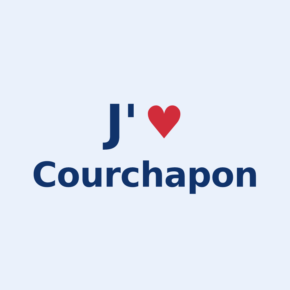 Sticker personnalisé Courchapon — design « J'aime Courchapon » imprimé sur le sticker