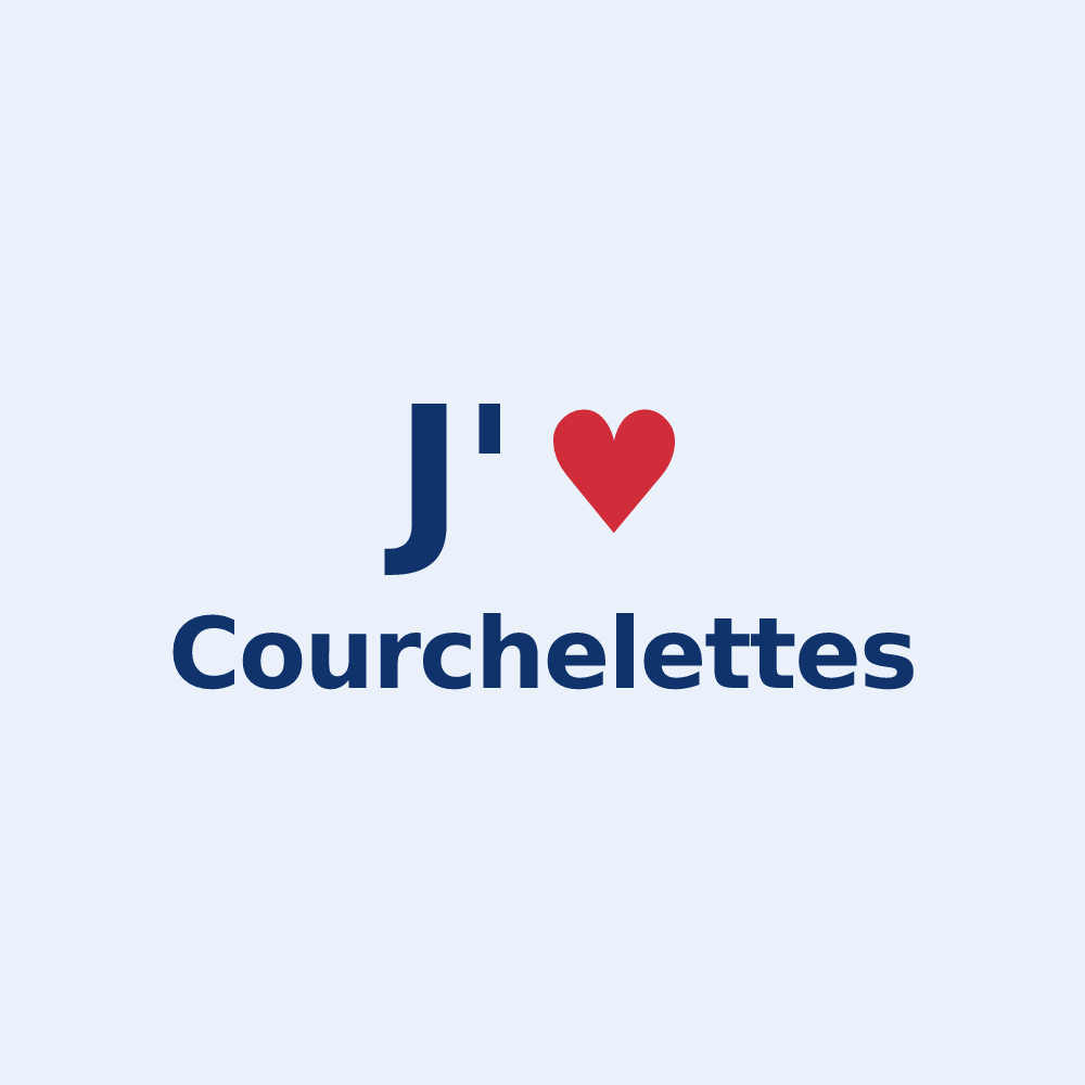 Sticker personnalisé Courchelettes — design J'aime Courchelettes