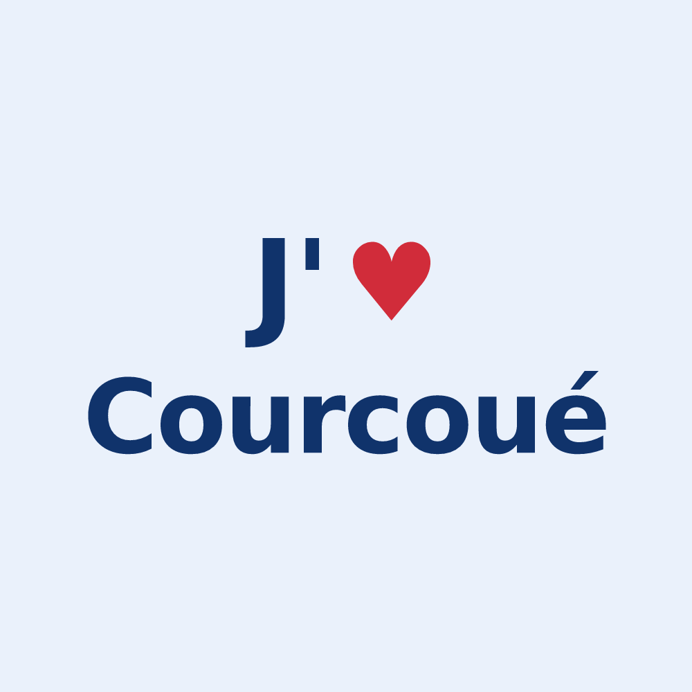Sticker personnalisé Courcoué — design J'aime Courcoué