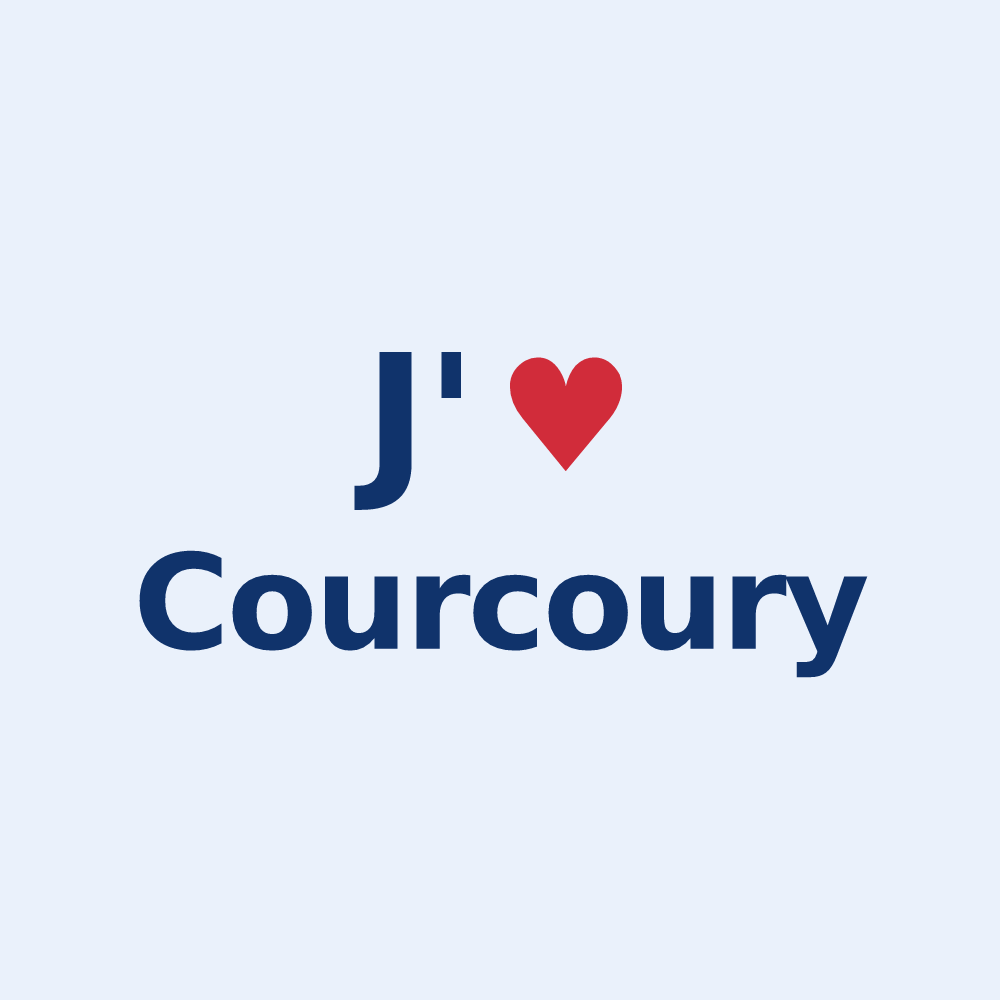 Sticker personnalisé Courcoury — design J'aime Courcoury