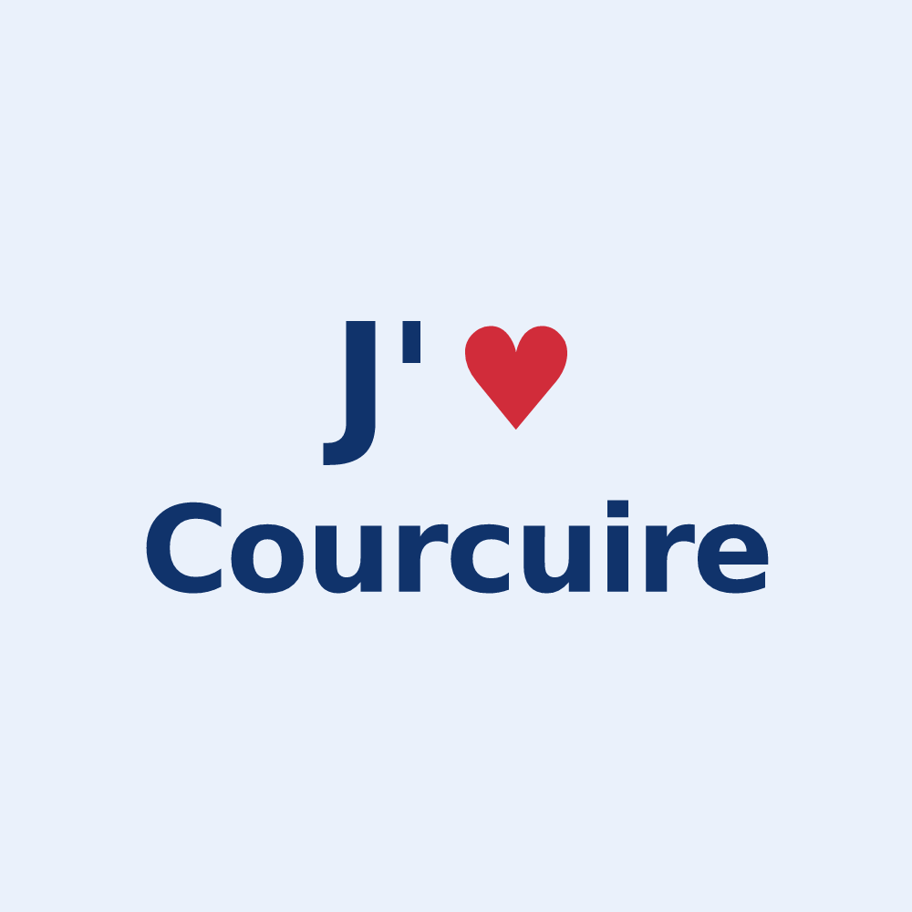 Sticker personnalisé Courcuire — design J'aime Courcuire