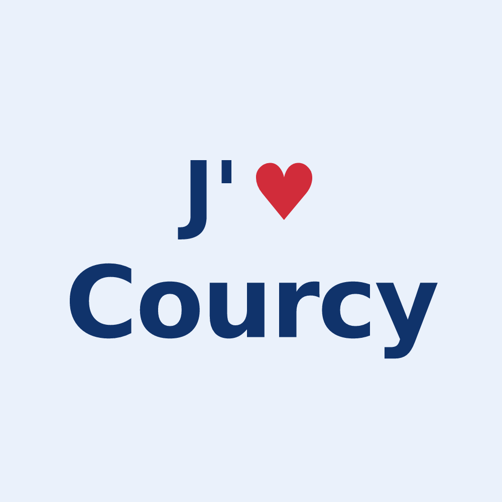 Sticker personnalisé Courcy — design J'aime Courcy
